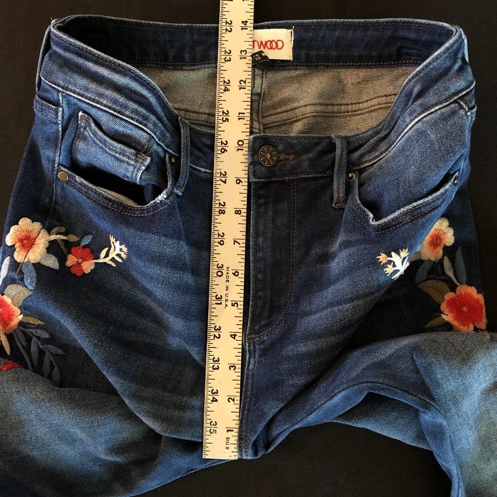 Free People x Driftwood Farrah Embroidered Flare Jeans Sz 28 - Picture 11 of 15